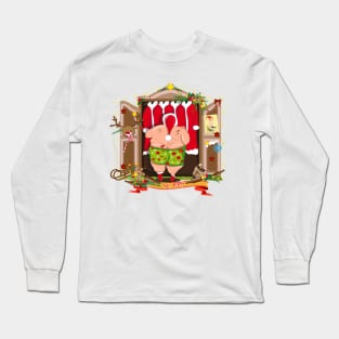 Santa Claus gets dressed Long Sleeve T-Shirt